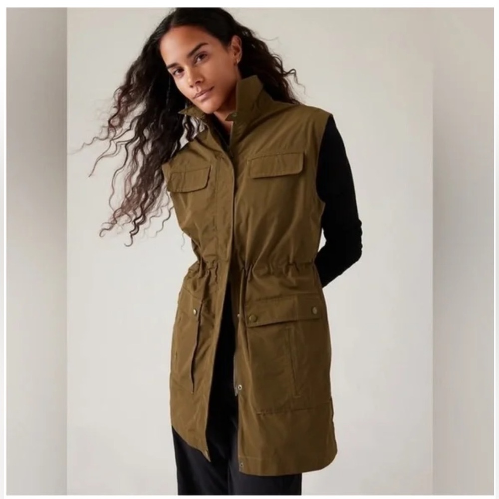 Athleta Khaki Women's Long Utility Vest